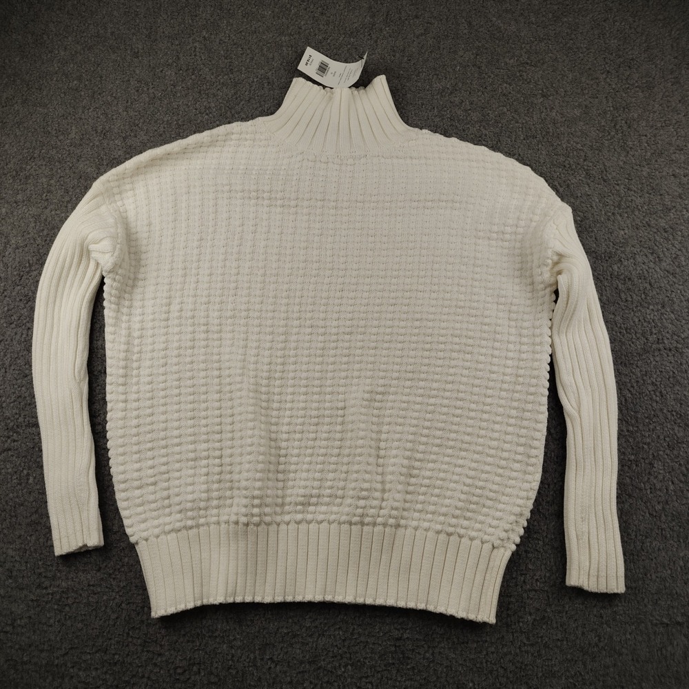 French Connection Sweater Sz Small Mozart Popcorn White 100% Cotton NWT